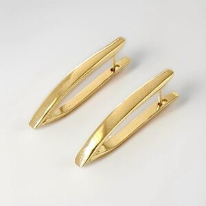 14K Gold Plated V Shaped Hoop Earrings | Waterproof Minimalist Jewelry